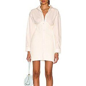 Cotton And Ribbed Knit Mini Dress